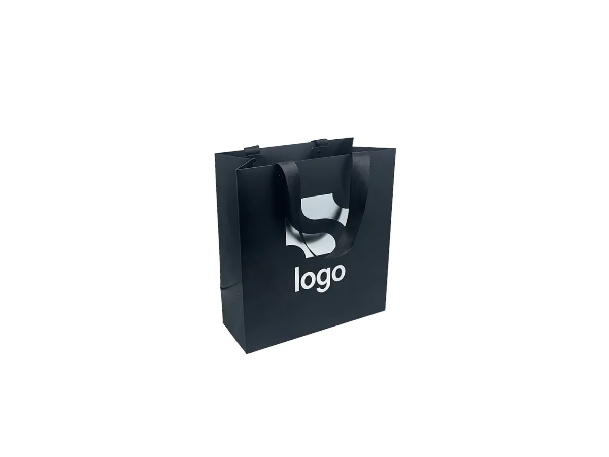 Custom Paper Bag with Wide Ribbon